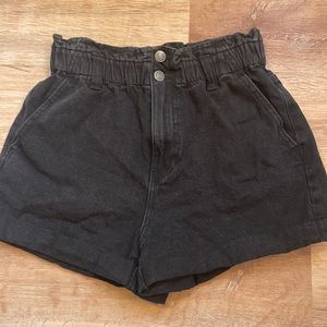 Black jean shorts